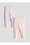 Rmz Gi̇yi̇m Farkiyla Baby Girl Leggings with Waist Cord, Pack of 2