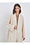 Women Beige Front Open Kimono with Pipping Detail - 2