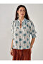 Graphic Print Tie-Up Neck Top - 2