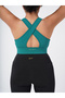 Women Green Cross Strap Nova Active Sports Bra - 2