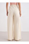 Beige Wide Leg Jogger with Pleat Detail - 4