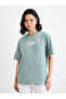 Green Oversized T-Shirt with Patch Detail - 2