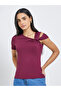 Women Maroon Knot Detail Knit Top - 3