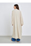 Women Beige Front Open Kimono with Pipping Detail - 4