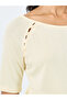 Texture Buttoned Knitted Top - 3