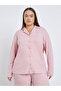 Plus Melange Shirt and Wide Leg Pyjama Set - 2