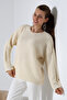 Round Neck Long Sleeve Zigzag Walking Pattern Loose Relaxed Fit Winter Knitwear Sweater - 7