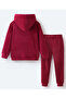 Solid Full Sleeves Hoodie and Pant Co-ords Set - Red - 2