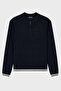 100% Wool Regular Fit Half Zip Polo Neck Sweater Men's Sweater Em001512 Af14158 Ub - 4