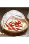 1pc Handwoven Natural Bamboo Food Cover Basket, Dust-proof Handmade Food Basket with Gauze - 7