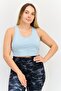 Women Padded Brand Logo Training Sport Bra, Light Blue