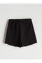 Lcw Kids Black Basic Girl's Shorts with Elastic Waist - 4
