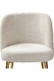 Dania Dining Chairs Set of 2 – Cream Chenille Upholstery with Gold Metal Legs – Mo - 6