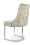 Set of 2 Taupe Velvet Dining Chair with Chrome Legs - Bianca - 7