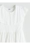 Vizyon New Season Crew Neck Fishtail Detailed Girls' Dress - 3