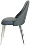 Modern Dining Chair Set of 2 With Grey PU Leather Seat - 7