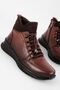 Dean Rubber Detail Women's Genuine Leather Boots-Brown - 3