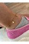 Anklet Steel Yellow Color Zircon Stone
