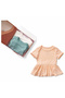 3pc-Set - Organic Bamboo Spandex Onesie Dress - Peach_0-3M - 2