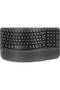 Wave Keys, wireless/Bluetooth, curved, black, standard