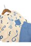 Baby Boy Geometric Printed, Waffle Fabric, Seasonal 6-9-12-18-24 Months Long Sleeve Boy Set - 4