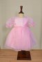 Baby Girl Pink Watermelon Sleeves Stone Detailed Evening Dress 1-5 Years