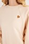 Women's Regular Fit Classic Cut 100% Cotton Printed Crew Neck Beige Sweatshirt - 3