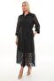 Dress Sleeves Lace Front Pleated and Buttons Skirt Ends Lace 7206 - 2