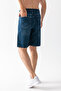 Men's Relaxed Fit 100% Cotton Denim Shorts Dark Blue - 5328 - 5