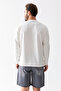 Men's Crew Neck J Printed 100% Cotton Sweatshirt White - 25K 5725 - 8