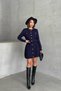 Women's Navy Blue Button Detailed Cardigan Skirt Double Knitwear Suit S/M (New Color) - 6