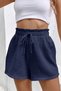 Ghassy Co. Women's 100% Cotton Muslin Vacation Home Inside/Outside Pocketless Lace-Up Shorts - 3