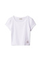 A- Woven Label 2X2 Rib Baby Tee Women's Crew Neck T-Shirt White - 6