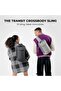 The Transit Crossbody Sling Vegan Leather & Nylon Chest Bag Casual Shoulder Daypack (Seize - 3