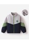 Colorblock Jacket with Bear Patch - Multicolor
