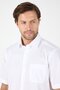 White Short Sleeve Hard Collar Pocket Comfort Fit 100% Cotton Shirt 1004250265 - 4