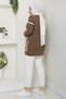 Women's Stripe Detailed Pocketed Thessaloniki Knitted Casual Sweater Cardigan - 7