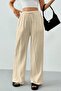 Ghassy Co. Women's 100% Cotton Muslin Ultra Light Palazzo Model Wide Leg Linen Blend Trousers
