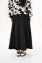 Puff Scuba Black Women's Flared Skirt with Elastic Waist - 6