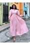 Hijab Pink Polka Dot Flared Dress