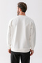 Men's Crew Neck Ornament Printed Interlock Sweatshirt White - 25K 1218 - 8