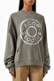 Distressed Logo Sweatshirt - Green - 75% Organic Cotton, 25% Polyester - Oversize Design