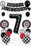 Balloon Set 7 Years Old Birthday Concept Party Supplies Race Theme Wheel Foil Helium Compatible