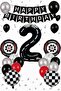 Balloon Set 2 Years Old Birthday Concept Party Supplies Race Theme Wheel Foil Helium Compatible
