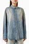 Blue Distressed Shirt - 60% Cotton, 40% Lyocell - Stylish and Comfortable Design