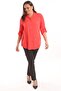 Trend42Plus Large Size Stone Print Detailed Woven Coral Shirt - 4