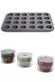 24 Compartment Metal Muffin Cake Mold and 100 Piece Cupcake Paper Set - Cake Mold Set - 5