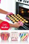 24 Compartment Metal Muffin Cake Mold and 100 Piece Cupcake Paper Set - Cake Mold Set - 4