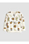 Beige Printed Boys' Sweatshirt and Sweatpants Set of 2 - 2