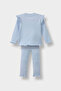 Baby Girl 2-Piece Set Floral Ribbed Camisole Long Sleeve T-Shirt Elastic Waist Bottom (24 Au) - 3